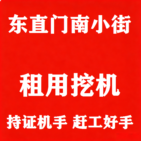 北京东直门南小街挖机租赁图