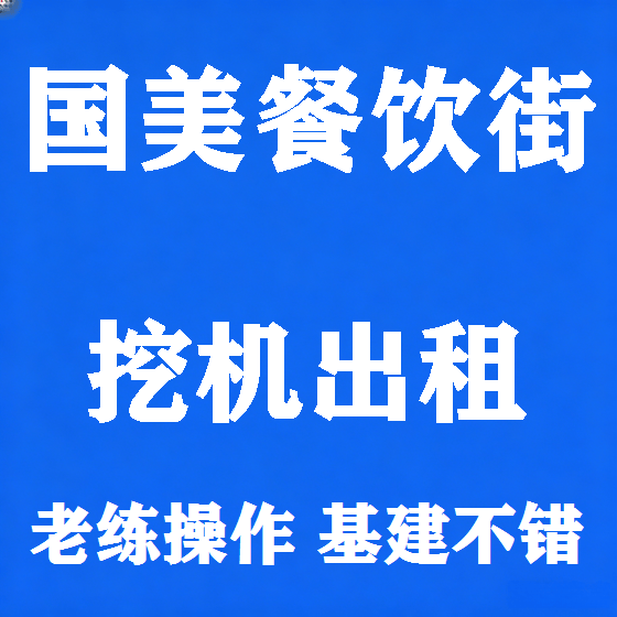北京国美餐饮街挖机租赁图