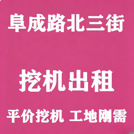 北京阜成路北三街挖机租赁图